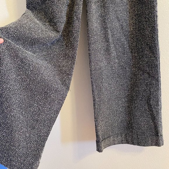 Free People Super Wide Leg Black and White Tweed Herringbone Pants Size 2 - Picture 3 of 6